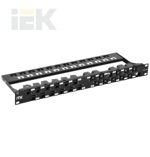 ITK 1U Патч-панель укомплектованная кат.6A UTP 24 порта угловая