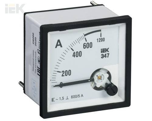 IPA20-6-0600-E | Амперметр аналоговый Э47 600/5А класс точности 1,5 96х96мм | IEK