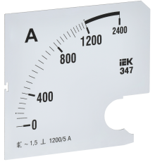 Шкала сменная для амперметра Э47 1200/5А класс точности 1,5 96х96мм IEK