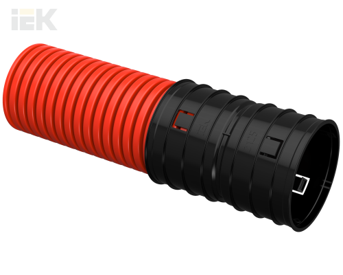 EA-TG13-2-1-2-125-006-K04 | ELASTA Труба гофрированная двустенная жесткая ПНД d=125мм красная (6м) | IEK