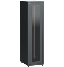 ITK LINEA E Шкаф напольный сетевой 19 42U 600х800мм стеклянная передняя дверь задняя металлическая черный