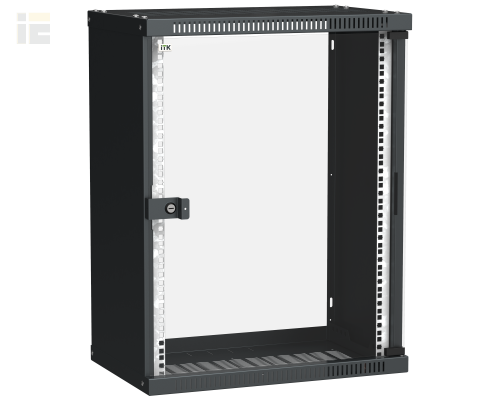 LWE5-15U53-GF | ITK Шкаф LINEA WE 15U 550x350мм дверь стекло черный |