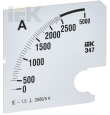 Шкала сменная для амперметра Э47 2500/5А класс точности 1,5 96х96мм IEK