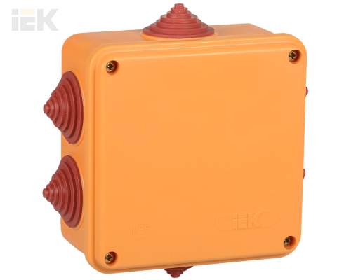 UKF30-100-100-050-4-6-09 | Коробка распаячная огнестойкая ПС 100х100х50мм 4P 6мм2 IP55 6 вводов | IEK