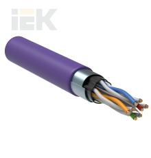 ITK Витая пара F/UTP кат.6 4х2х23AWG solid LSZH нг(А)-HF фиолетовый (305м)