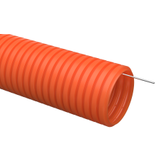 Труба гофрированная ПНД d=50мм с зондом оранжевая тяжелая (15м) IEK