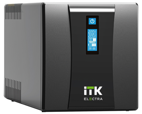 ITK ELECTRA ET ИБП Линейно-интерактивный 1,5кВА/900Вт однофазный с LCD дисплеем с АКБ 2х9AH USB порт розетки Schuko