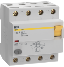 Выключатель дифференциальный (УЗО) KARAT ВД3-63 4P 100А 300мА 6кА тип AC IEK