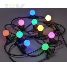 LIGHTING Гирлянда белт-лайт 5м 10 цветных ламп IP65 черный шнур 3м 230В транзит IEK