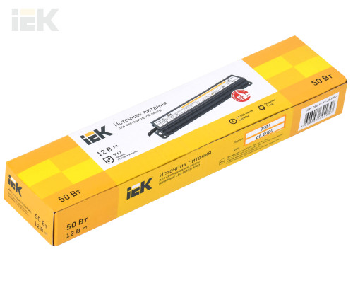 LSP1-050-12-67-33-PRO | Драйвер LED ИПСН-PRO 50Вт 12В блок-шнуры IP67 | IEK