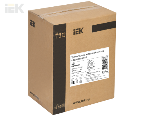 WKP16-16-04-20-44 | Катушка УК20 на мет. с термозащитой 4 места 2P+PE/20м КГ 3х1,5мм2 IP44 PROFESSIONAL | IEK