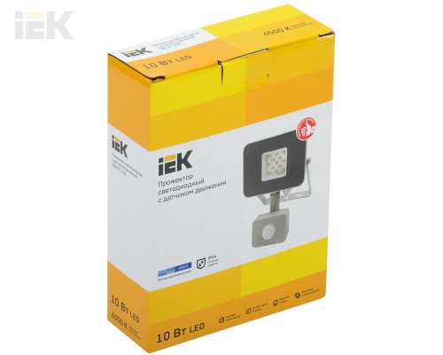 LPDO702-10-K03 | Прожектор светодиодный СДО 07-10Д с датчиком движения IP54 серый | IEK