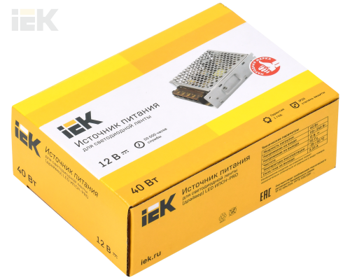 LSP1-040-12-20-33-PRO | Драйвер LED ИПСН-PRO 40Вт 12В блок-клеммы IP20 | IEK