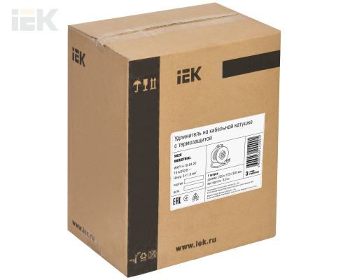 WKP14-10-04-20 | Катушка УК20 с термозащитой 4 места 2P+PE/20м 3х1,0мм2 INDUSTRIAL | IEK
