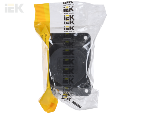 PKR11-016-2-K02 | Розетка настенная РБ13-1-0м с защитной крышкой IP44 ОМЕГА каучук | IEK