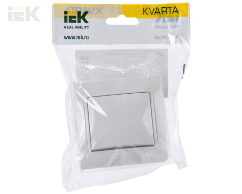 KV-V10-10-44-K01 | KVARTA Выключатель 1-клавишный ВС10-1-0-КБ-44 10А IP44 белый | IEK