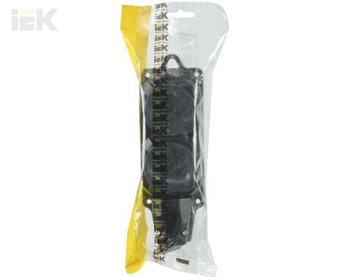PKR62-016-2-K02 | Розетка (колодка) 2-местная РБ32-1-0м с защитными крышками IP44 ОМЕГА каучук | IEK