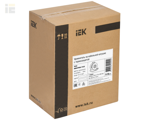 WKP15-16-04-30-44 | Катушка УК30 с термозащитой 4 места 2P+PE/30м 3х1,5мм2 IP44 INDUSTRIAL PLUS | IEK