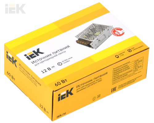LSP1-060-12-20-33-PRO | Драйвер LED ИПСН-PRO 60Вт 12В блок-клеммы IP20 | IEK