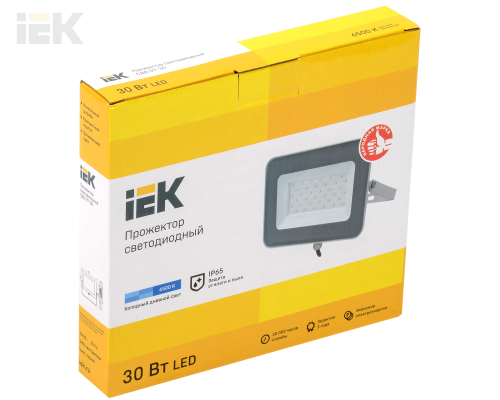 LPDO701-30-K03 | Прожектор светодиодный СДО 07-30 IP65 серый | IEK