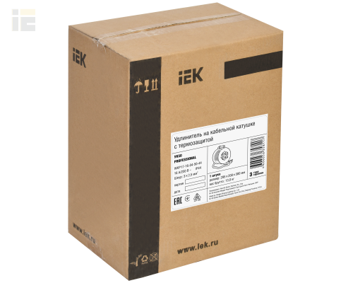 WKP17-16-04-50-44 | Катушка УК50 на мет. с термозащитой 4 места 2P+PE/50м КГ 3х2,5мм2 IP44 PROFESSIONAL | IEK