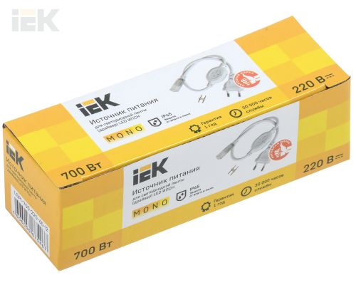 LSP1-700-220-65-12 | Драйвер LED ИПСН 700Вт 220В 12мм MONO IP65 | IEK