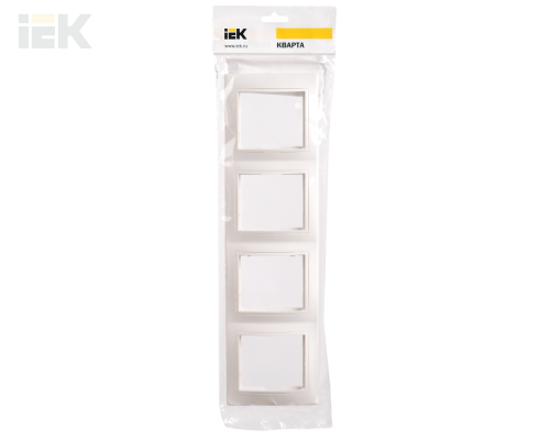 EMK41-K01-DM | Рамка 4-местная вертикальная РВ-4-КБ КВАРТА белый | IEK